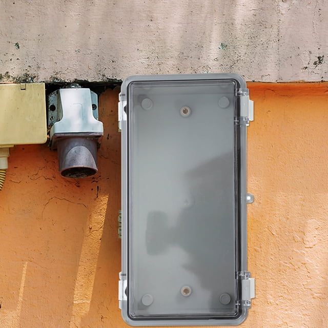 WEUVEB Grey Plastic Junction Box for Outdoor Weatherproof Storage Use Compact Lightweight Design 6.5 x 5.5 x 3.5 Inches