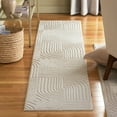 thumbnail image 3 of TOWN & COUNTRY EVERYDAY Stone Geo Curve Soft Felt Everwash®, Machine Washable Area Rug with Non-Slip Backing, Geometric Rug, Taupe, 1'7"x7'2", 3 of 10