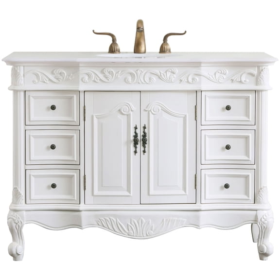 Elegant Lighting VF38848AW-VW Oakland 48" Free Standing Single Basin Vanity Set - Off