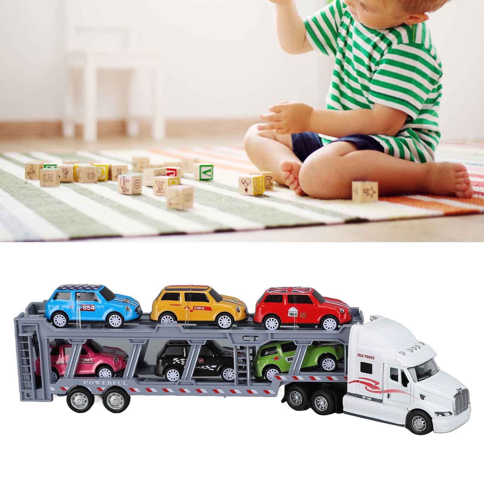 Colcolo Camión Semipesado A Escala 1/32 – Modelo De Aleación Con Luces Y Sonido, Neumáticos De Goma, Chasis Realista, Ideal Para Colección O Juego Educativo, Mide 16.5 Cm, Regalo Para Niños