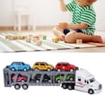 thumbnail image 5 of 1:48 Scale Detachable Carrier Truck Toy Model with 6 Small Alloy Cars Heavy Duty Friction Powered Transport Semi Trailer Vehicle Play Set for Kids Boys Girls, White (13.7x4.7x2.7 Inches / 35x12x7 cm), 5 of 9
