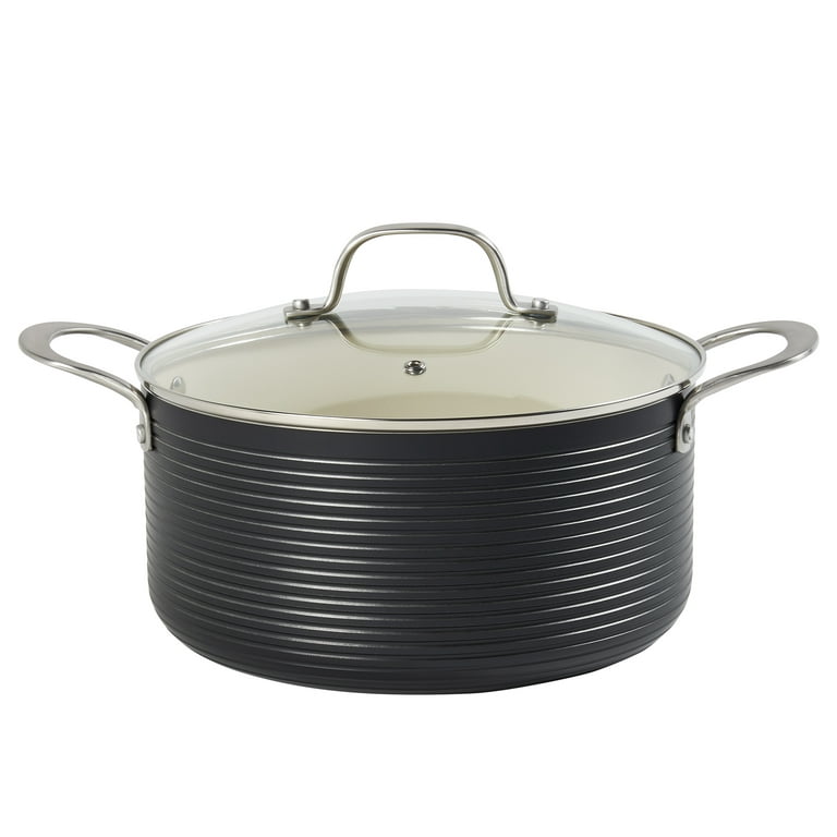 Denmark Tools for Cooks 10 Piece Monaco Nonstick Aluminum Cookware Pots  Pans Set, Black