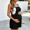 thumbnail image 5 of Hxshgdsn Womens Adjustable Tie Strap Maternity Jumpsuit Sleeveless Loose Fit Pregnancy Overall with Side Tie（Black/XL）, 5 of 7