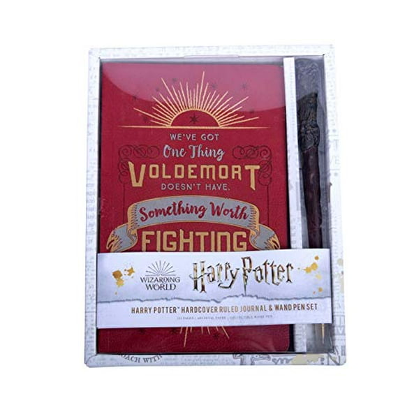 Harry Potter : Harry Potter Journal Ligné à Couverture Rigide et Ensemble de Stylos Baguette