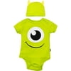 Disney Pixar Monsters Inc. Mike Newborn Baby Boys Costume Bodysuit and Hat Set 3-6 Months