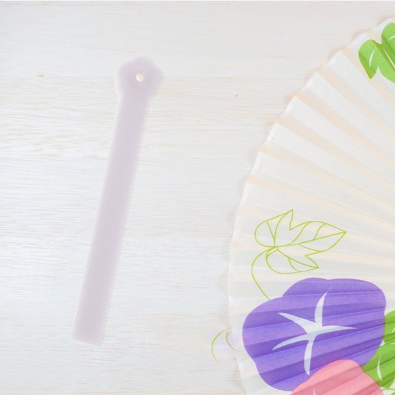 ROSENICE 10 Pcs Folding Fan Handle Handheld Fan Foldable Fan Handheld Fan Making Frame Plastic White 12.00X1.70X1.70CM