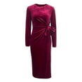 thumbnail image 5 of One Shoulder Gowns for Women Elegant Long Sleeve Velvet High Split Mermaid Dresses Formal Ruched Evening Dress, 5 of 9