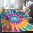 thumbnail image 5 of Area Rugs Indoor Non-Slip Rectangle Rug 5x7 Ft Colorful Dyeing Abstract Watercolor Tie Dye Art Rug Rubber Backing Floor Mats Non Shedding Home Decor Carpet for Entryway Living Room, 5 of 8
