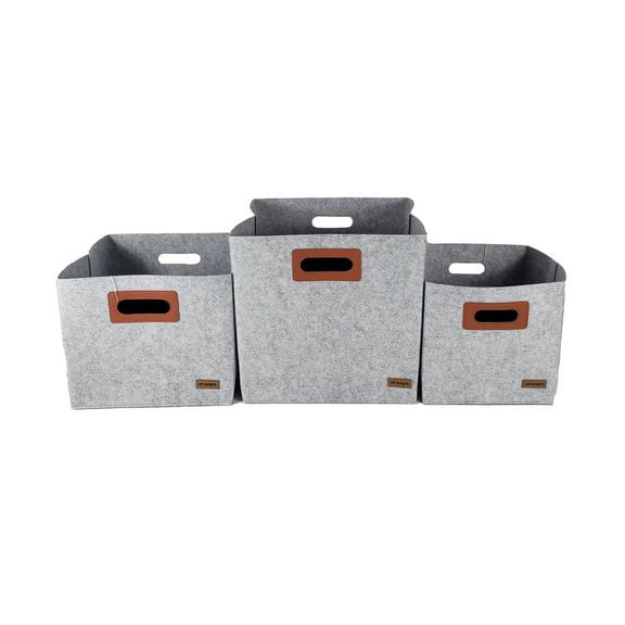 AH Bright 3 Piece Storage Fabric and Felt Cube Set