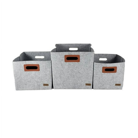 AH Bright 3 Piece Storage Fabric and Felt Cube Set