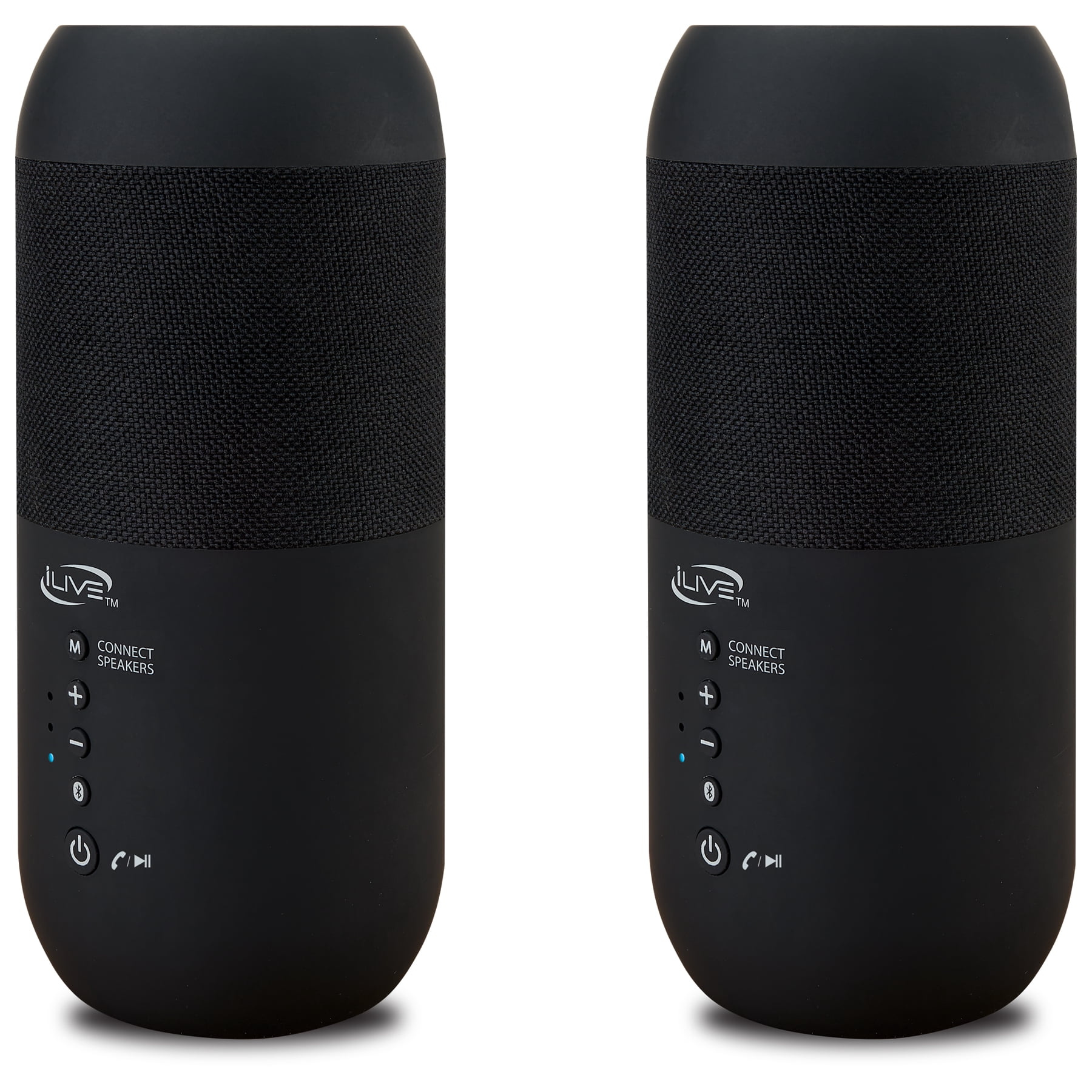 iLive Indoor/Outdoor Bluetooth Wireless Speakers with removable Stakes, Set of 2, ISBW240BDL, Black