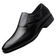 thumbnail image 2 of Tawop Dress Shoes Men Faux Leather Casual Dress Shoes Comfy Business Soft Sole Loafer Black Size:5.5, 2 of 7