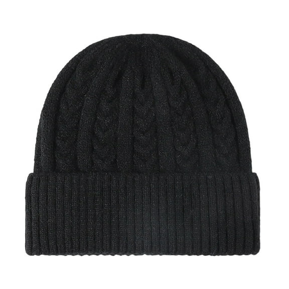 RongHuan Winter Hat for Men Fleece Lined Knit Caps Soft Warm Solid Color Ski Hats
