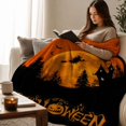 thumbnail image 6 of StlyGar Halloween Throw Blanket Ultra Soft Plush Fleece with Spooky Pumpkins Cozy Lightweight Flannel Throw for Sofa Bed Couch Halloween Decor, 6 of 6