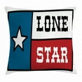 thumbnail image 1 of Texas Star Throw Pillow Cushion Cover, Lone Star Flag United States of America Themed Patriotic Design, Decorative Square Accent Pillow Case, 24 X 24 Inches, Cobalt Blue Ruby White, by Ambesonne, 1 of 2