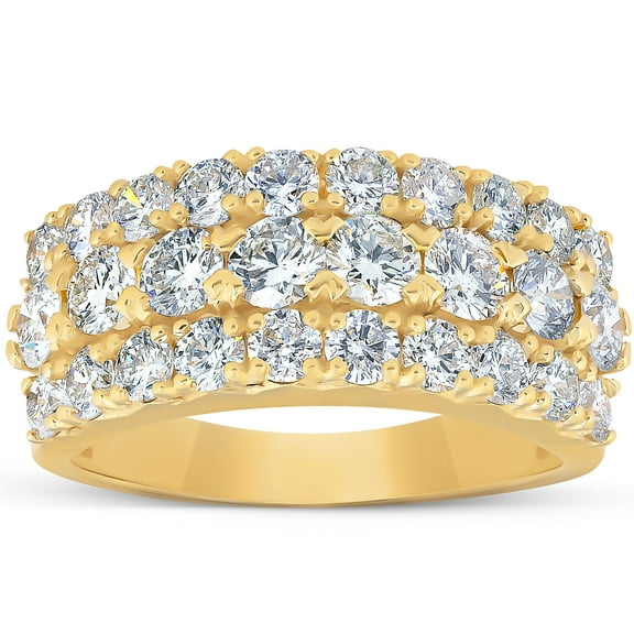 Pompeii 2 3/4 Ct Diamond Anniversary Ring EX3 Lab Grown 14k Yellow Gold (FG,VS2-SI1)