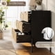 thumbnail image 5 of Negra rattan 6-cajón cómoda (47.2w x 15.7d x 32.3h) con metal handles, anti-tipping, y silent slides para dormitorio, hallway, y para niños room, 5 of 7