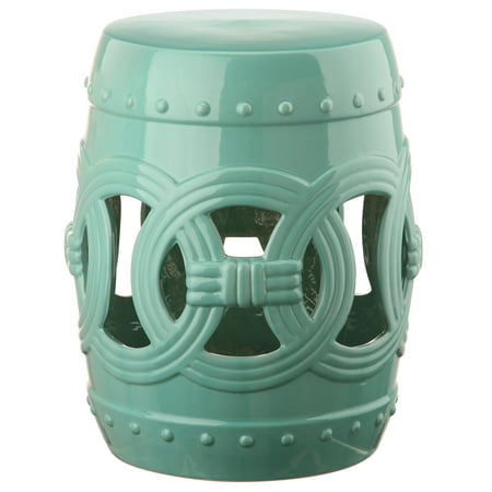 Safavieh Double Coin Indoor/Outdoor Garden Patio Stool, Light Blue