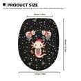 thumbnail image 5 of ZIATUBLE Chrismas Axolotl Toilet Lid Seat Cover Snowman Toilet Seat Lid Cover for Bathroom Snowflake Oval Toilet Lid Covers with Stretch Edges Toilet Seat Cover Protector Universal, 5 of 6