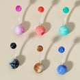 thumbnail image 2 of Belly Button Ring Transparent Rod Faux Marble Navel Bar Belly Ring Piercing Jewelry for Party, 2 of 7