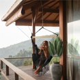 thumbnail image 3 of ALEKO Hanging Rope Swing Hammock Chair with Side Pocket and Wooden Spreader Bar, Gray, 3 of 11