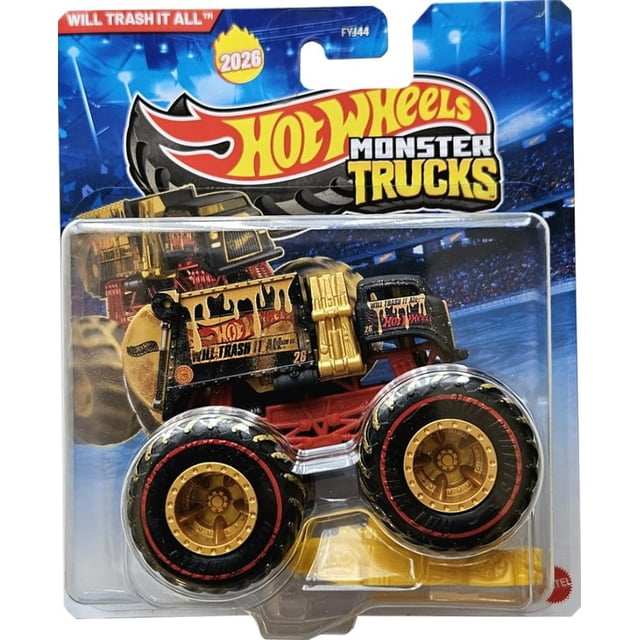 Vehículo de juguete Hot Wheels Monster Trucks lo tirará todo a la basura