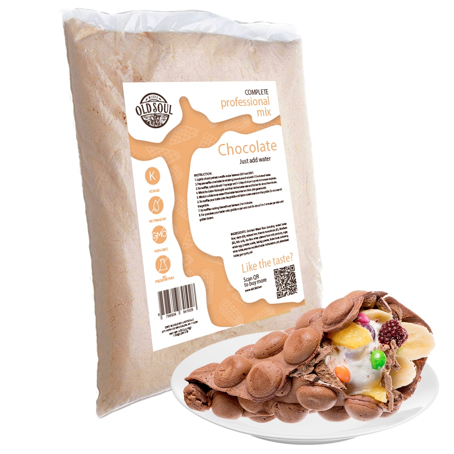 OldSoul Bubble Waffle Mix Chocolate Flavour Egg Waffle Batter Mix