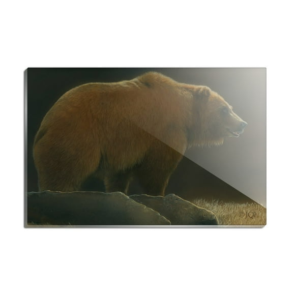 Grizzly Bear in the Morning Glow Rectangle Acrylic Fridge Refrigerator Magnet