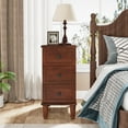 thumbnail image 6 of Tribesigns Wood End Table, Fully Assembled Narrow Side Table with 3 Drawers, Pre-Assembled Nightstand Slim Bedside Table for Small Spaces, Living Room, Bedroom, 6 of 9