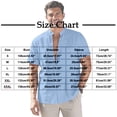 thumbnail image 2 of YUGYXL Linen Shirts for Men Summer Dressy Casual Button Down Work Tops Vacation Travel Loose Beach Blouse Summer Light Blue XXL, 2 of 7