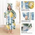 thumbnail image 3 of FORMRS Wearable Blanket Hoodie with Sleeves for Kids Cozy Flannel Sweatshirt, Retro Lemon Leaves, 3 of 7