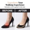 thumbnail image 6 of Women 2 Pairs Sling Liner Socks Low Cut No Show Half Socks Slingback Invisible Non Slip Heel Liner Toe Topper Sock for Heels Flats Pumps Shoes Comfortable Breathable Footwear, Black, 6 of 7