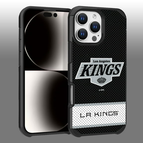 Apple iPhone 16 Pro Max (6.9) - NHL Licensed Los Angeles Kings Team Logo on Jersey Textured Dual Layer Case