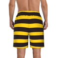 thumbnail image 3 of Bixox Men's Bee Stripe printing Casual Classic Fit Short Summer Beach Shorts, 3 of 6