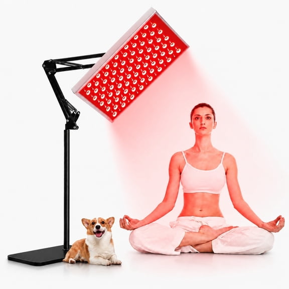 INSMART Red Light Therapy Lamp for Face and Body 660nm 850nm 225 LEDs Dual Wavelength Panel with Adjustable Telescopic Stand and Tripod for Home Skin Care