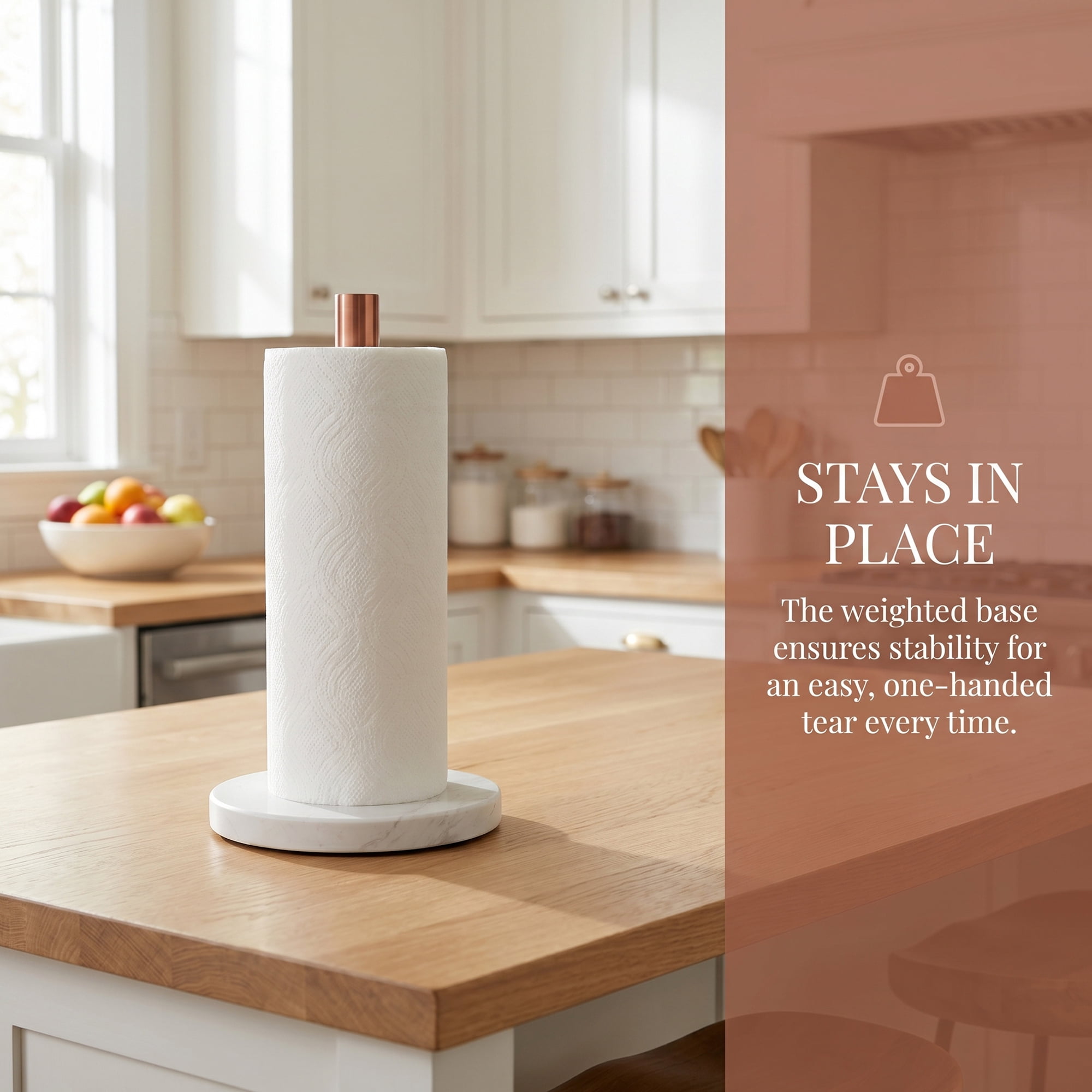 Unique Bargains Non Slip Base Paper Towel Holder Brown B 12.2x6.1inch