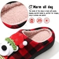 thumbnail image 4 of BERANMEY Christmas Slippers for Women and Men Black Red Plaid Santa Claus Pattern House Slippers with Plush Lining & Thick Sole Festive His & Hers Indoor Home Shoes, 4 of 9