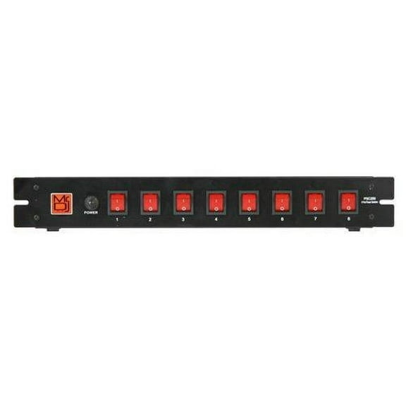 MR DJ PSC250 Rack Mountable 8 Port Power Switcher Surge Protectors Red Toggles ON / OFF Power Center, Power Strip, Power Supply, AC 110V/220V Outlet Surge Protector