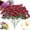 5 Bundle of Rose Red, variant on Artificial Mums for Outdoors Fall, Flowers for Outdoor Decoration Artificial Mums Mum in Pot, Artificials Mum Flowers, Fade Proof, Waterproof Windproof for Garden Patio And Porch (5 Bundle of Orange)
