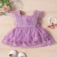thumbnail image 2 of Robe de Fête pour Fille Bébé Enfant Manches Volantes à Plumes Robe Princesse, 2 of 7