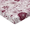 thumbnail image 2 of Ambesonne Floral Fitted Sheet 2 Pcs Set, Vibrant Baroque, Twin XL, Maroon Rose, 2 of 3