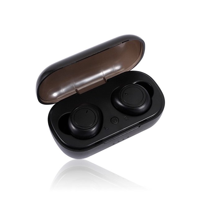 Seitruly Auriculares inalámbricos compatibles con Bluetooth Auriculares impermeables a prueba de sudor con cancelación de ruido con micrófono Cables de audio/vídeo Negro