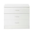 thumbnail image 4 of REKHH White 3 Drawer Dresser for Bedroom, Small Nightstand Modern Storage Chest of Drawer Wooden Side Table End Table for Bedroom, Living Room, Reception Room, 4 of 6