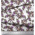 thumbnail image 2 of Soimoi Polyester Crepe Fabric Leaves & Floral Block Print Fabric by Yard 52 Inch Wide, 2 of 3
