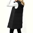 thumbnail image 6 of Yutgune Women's Long Hooded Puffer Vest Zip Up Snap Button Sleeveless Coat with Zipper Pockets, 6 of 7