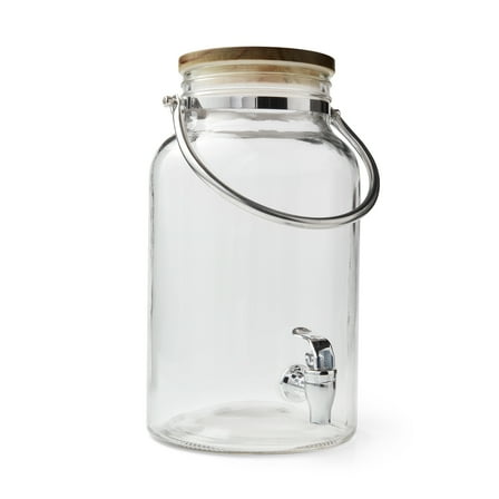 Better Homes & Gardens Glass 1.5 Gallon Beverage Dispenser with Wood Lid