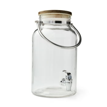 Better Homes & Gardens 1.5 Gallon Glass Beverage Dispenser with Wood Lid