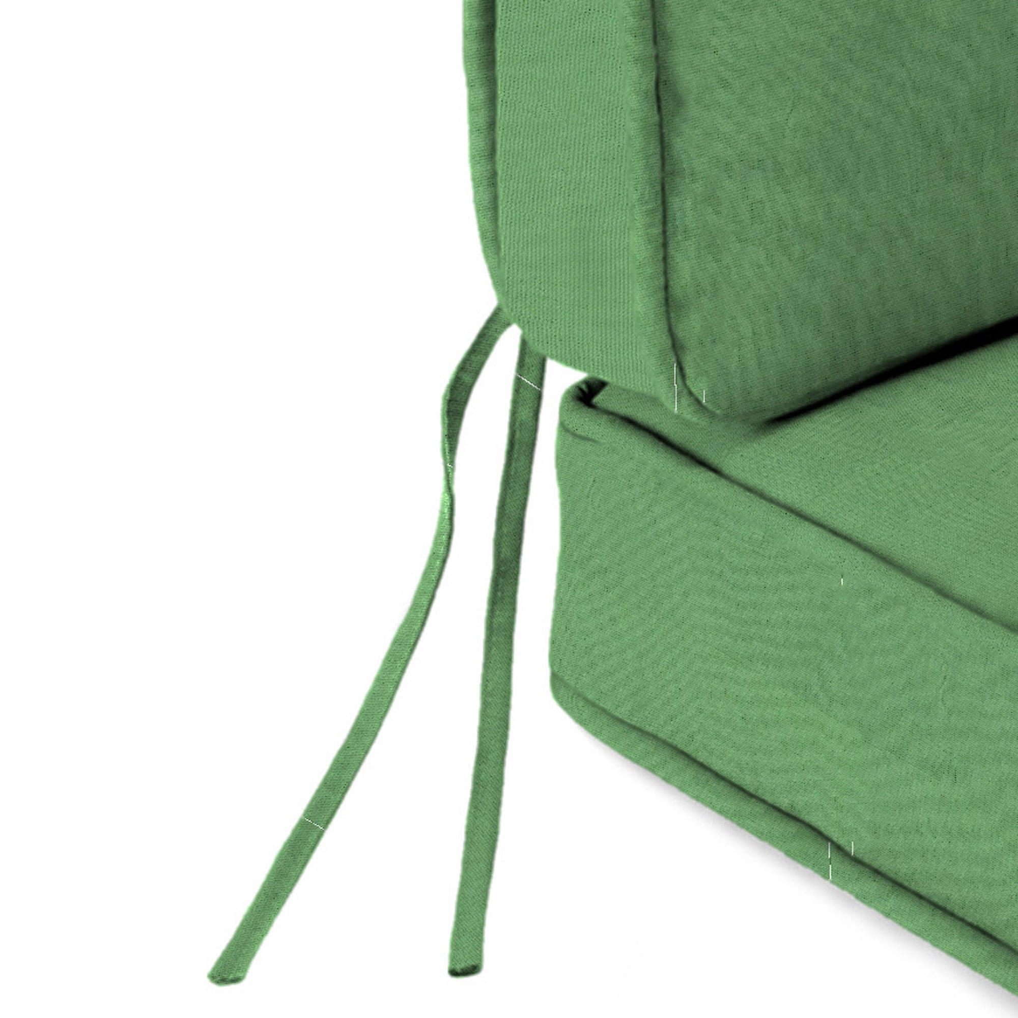 Jordan Manufacturing 45" x 22" Canvas Cucumber Green Solid Rectangular Outdoor Deep Seating Chair Seat and Back Cushion with Ties and Welt