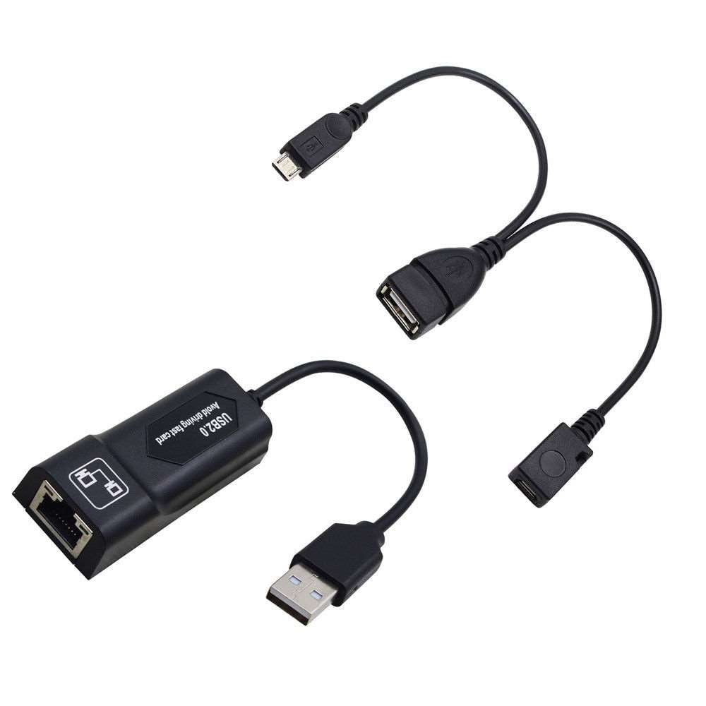 Adapter for CHROMECAST FIRE Stick, Micro USB to RJ45 Ethernet Adapter with Power - Walmart.com