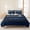 Dark Blue Light Yellow, variant on 3 Pieces King Quilt Set,Pastoral Swirling Flowers Soft Bedding Sets with 1 Quilt & 2 Pillow Shams,Blue and White Summer Bedspread Lightweight Coverlet Comforter for All Season